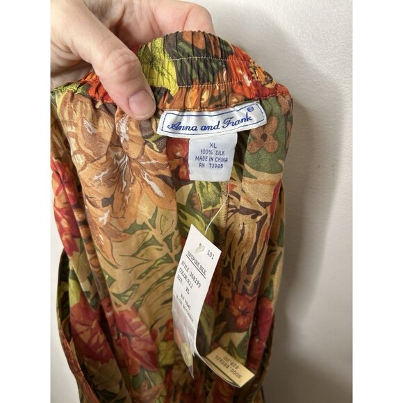 Anna and Frank Women's Lightweight Shear 100% Silk Skirt Floral Vtg Size XL NWT - Picture 9 of 9